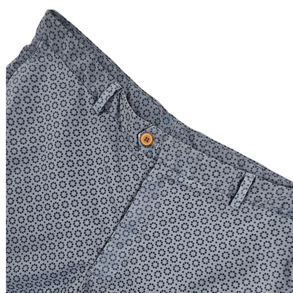 Mens Turtleson Blue Geometric Floral Dot Print Flat Shorts Size 38